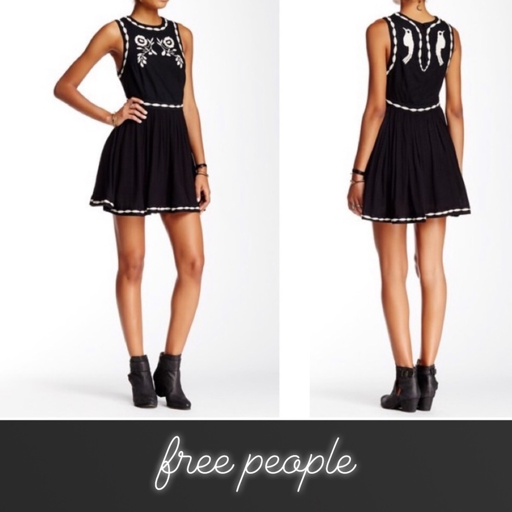 Free People Birds of a Feather Embroidered Dress